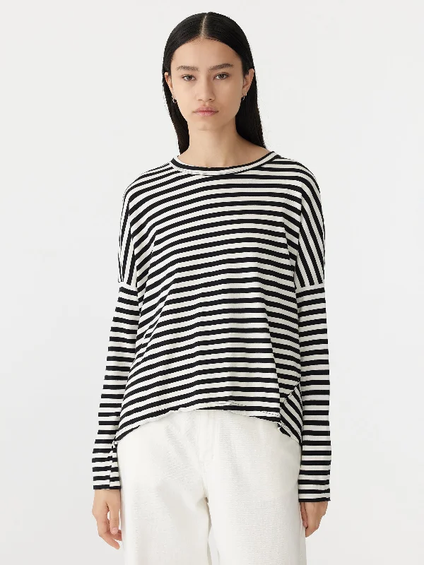 stripe circle long sleeve t.shirt