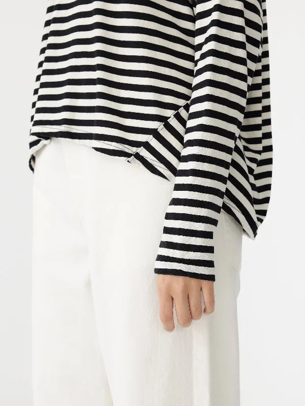 stripe circle long sleeve t.shirt