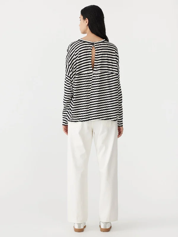 stripe circle long sleeve t.shirt