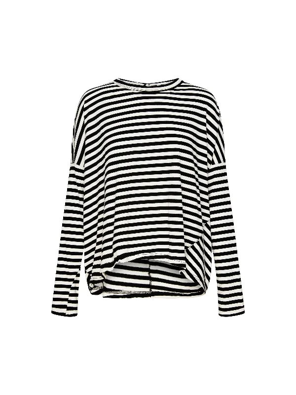 stripe circle long sleeve t.shirt