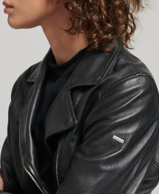 Studios Leather Biker Jacket | Black