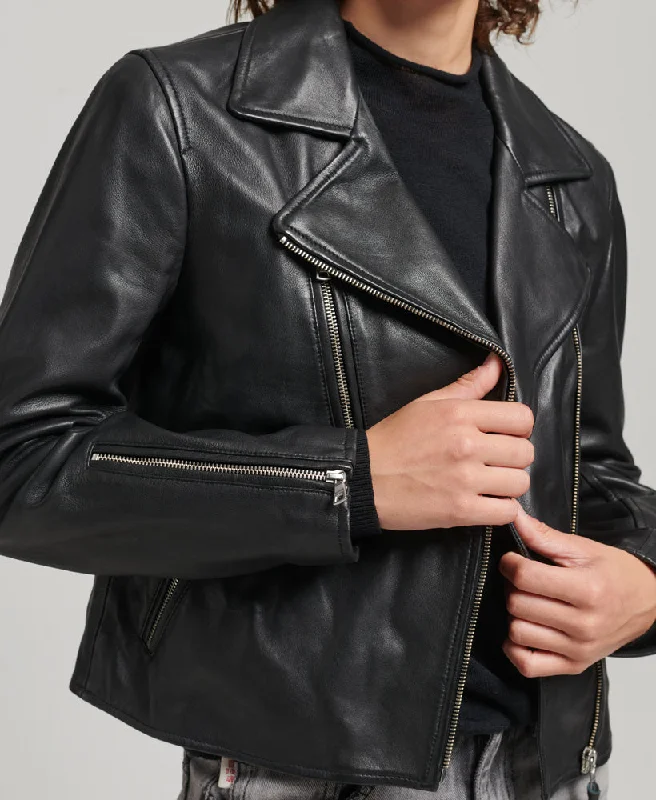 Studios Leather Biker Jacket | Black