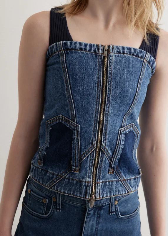 Cove Deconstructed Denim Bustier