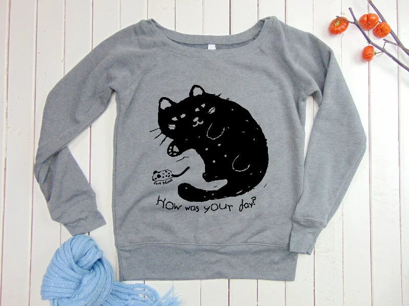 Women's Fleece Sweatshirt ""Lazy Black Cats"" [FREE SHIPPING]