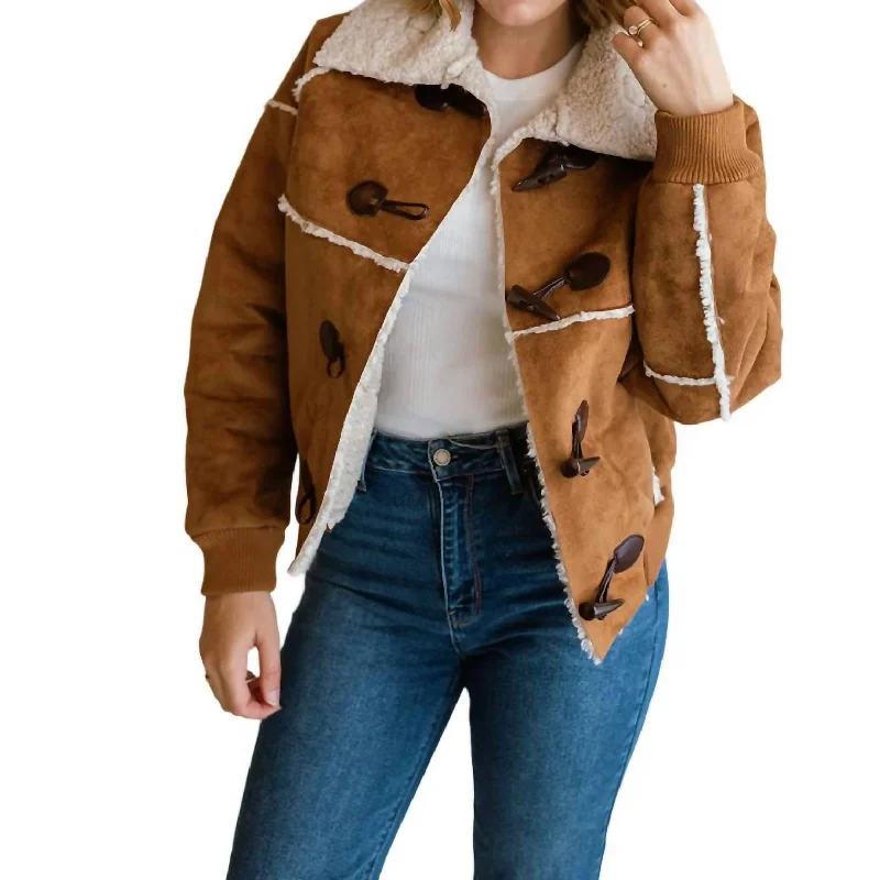 Anna Bomber Jacket In Cognac