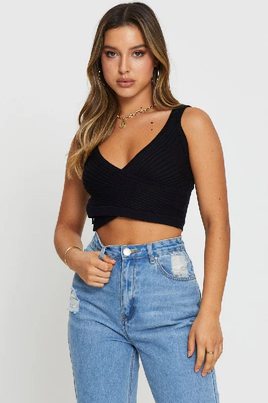 Black Knit Top Sleeveless