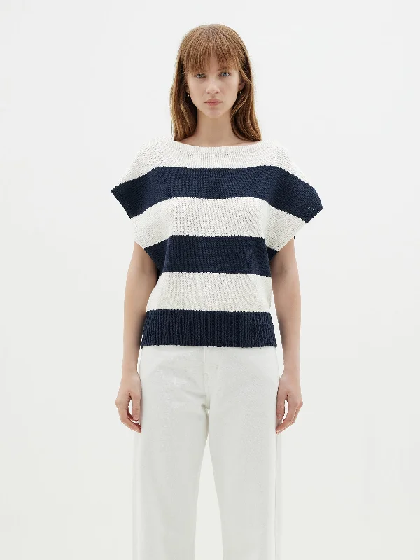 boatneck cap sleeve knit