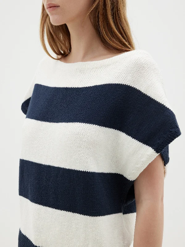 boatneck cap sleeve knit