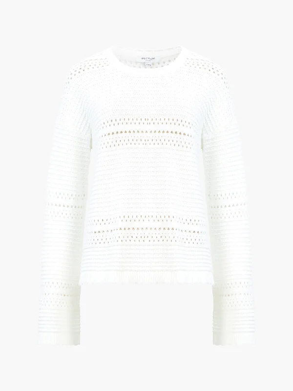 Cotton Texture Knit Crew Neck Jumper