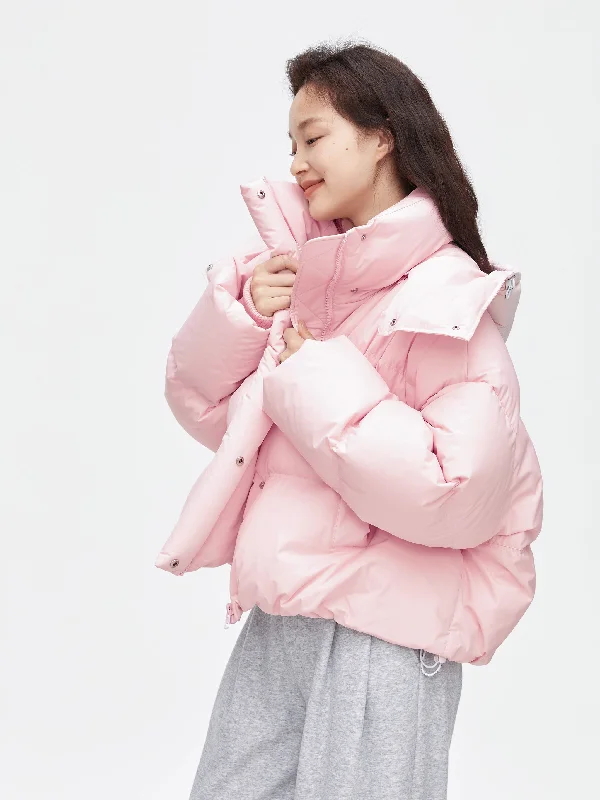 Cream Pink Silhouette Down Jacket