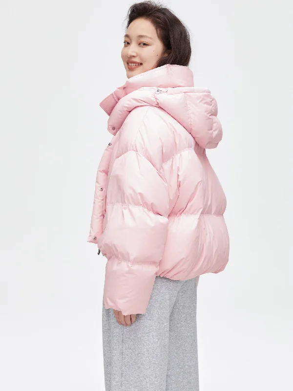 Cream Pink Silhouette Down Jacket