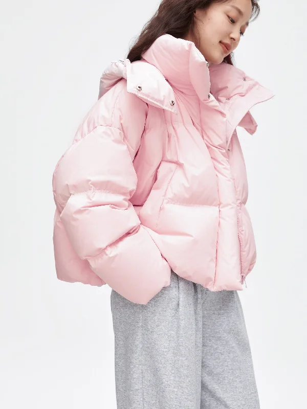 Cream Pink Silhouette Down Jacket