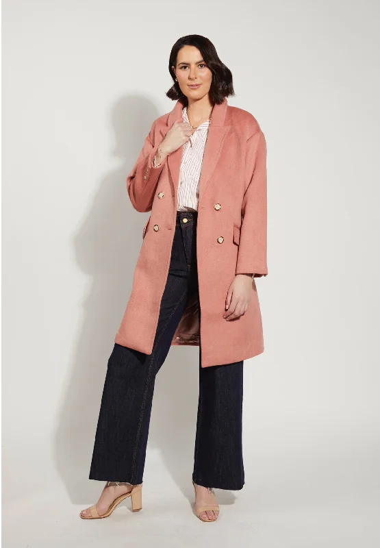 Drama the Label Style Coat - Tea Rose