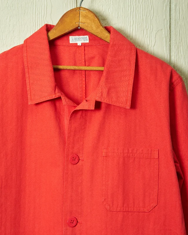 French Workman’s Jacket in Nautical Red Herringbone