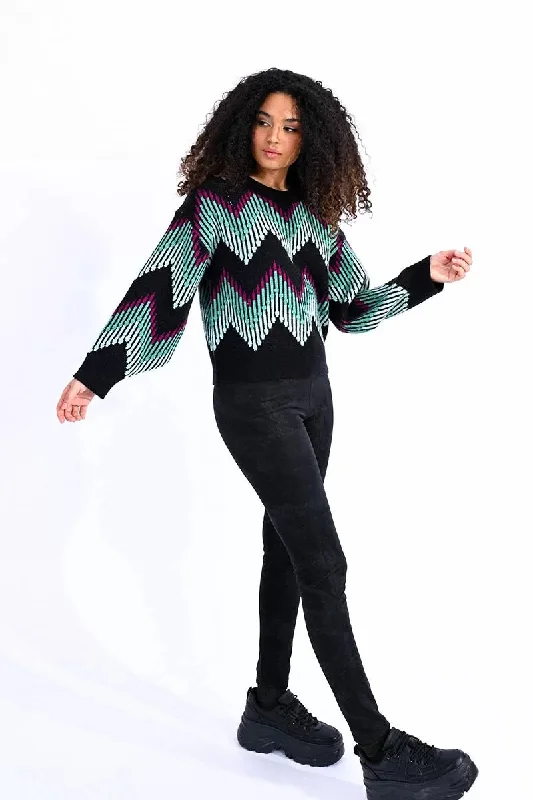 Lili Sidonio Chevron Printed Knitted Sweater