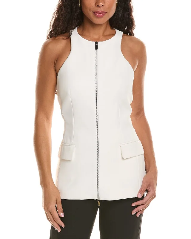 Michael Kors Collection Front Zip Sleeveless Jacket