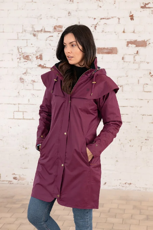 Outrider 3/4 Length Waterproof Raincoat - Plum