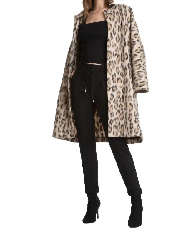 Plush Life Coat In Animal Print