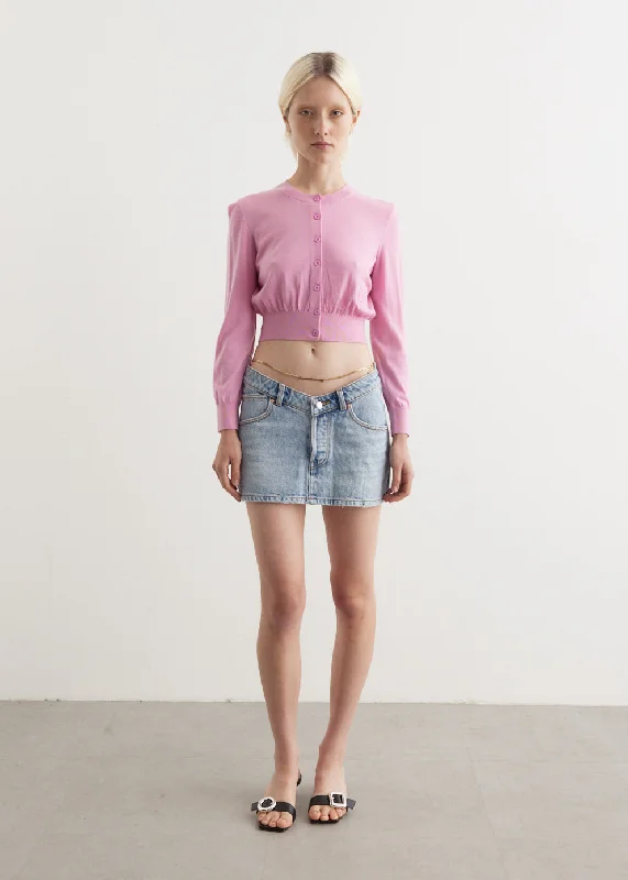 Superfine Cropped Crewneck Cardigan