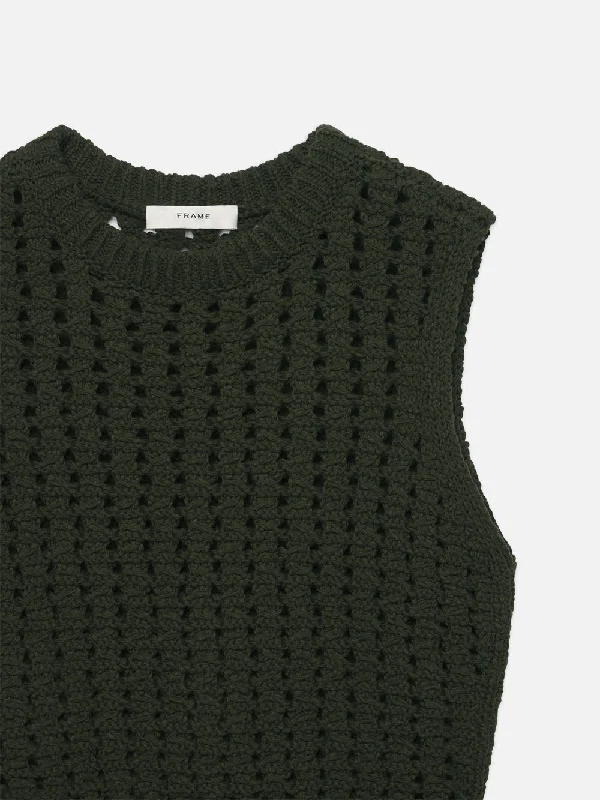 Tape Yarn Sweater Vest -- Military