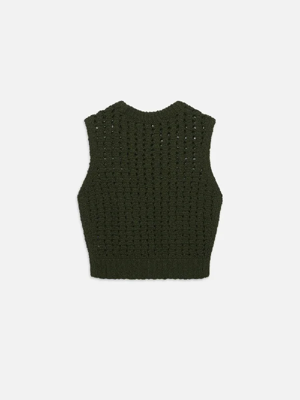 Tape Yarn Sweater Vest -- Military