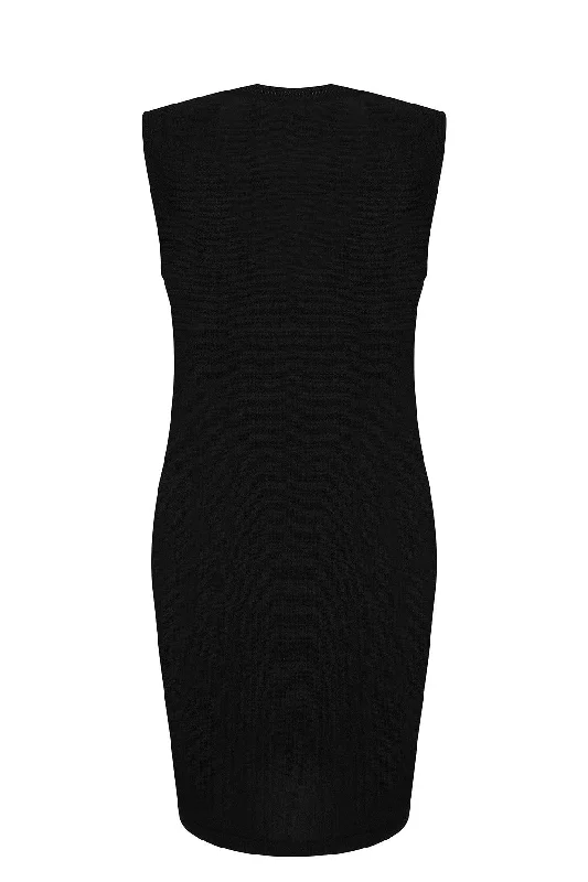 Touch of Wool sleeveless Tunic | BLACK | 6346ZR