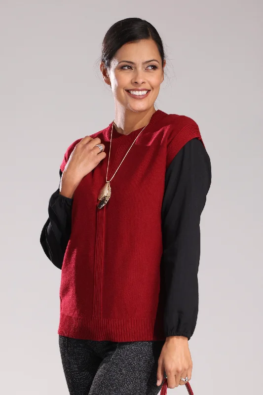 Touch of Wool sleeveless Tunic | RED | 6316ZZ