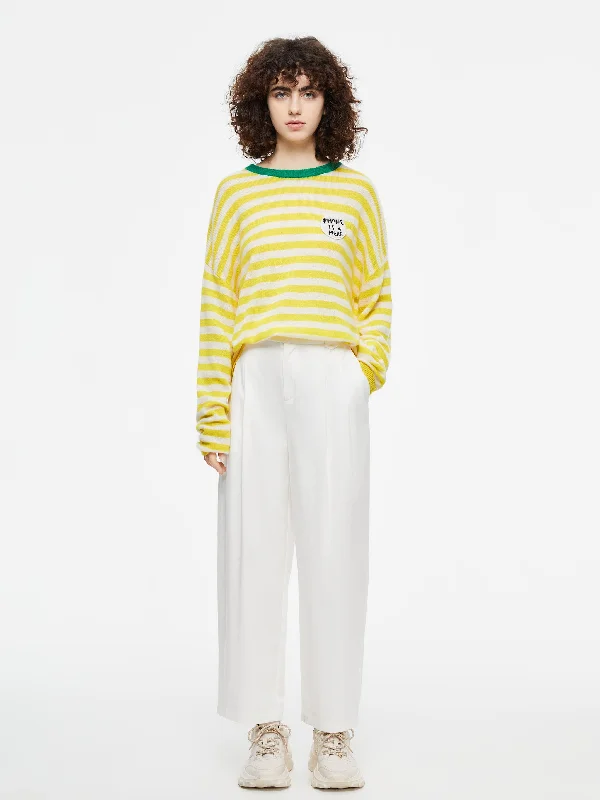 Yellow Striped Cashmere Tee