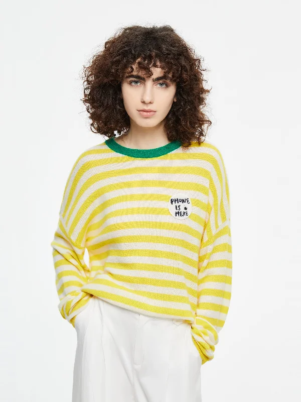 Yellow Striped Cashmere Tee