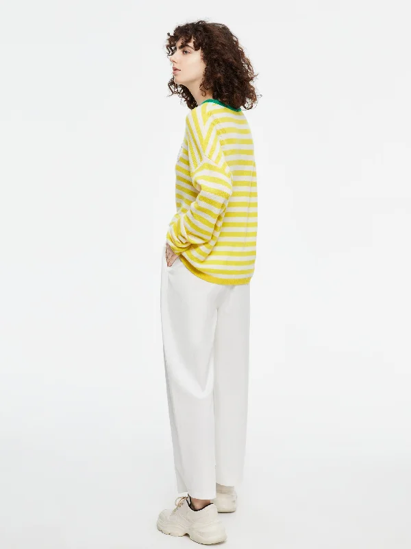 Yellow Striped Cashmere Tee